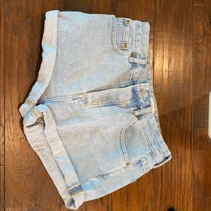Light wash size 27 high waisted denim shorts